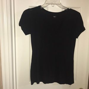 Gap Plain Black Scoop Neck Tshirt